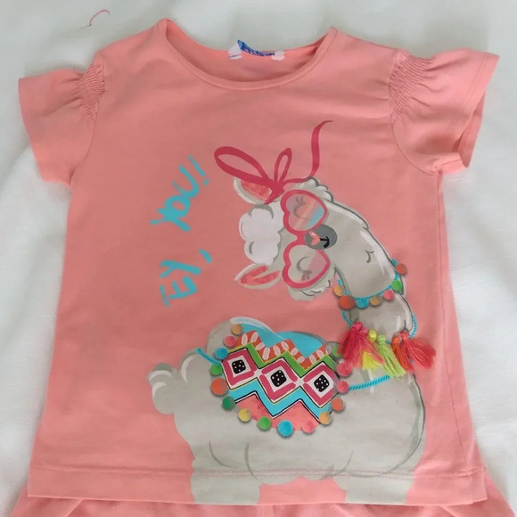 Mayorial kids "Ey, You" two piece llama short set - Picture 2 of 2